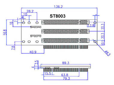 3 PCI slot to 3 PCI slot riser card 3U height